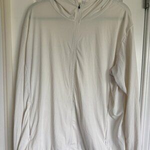 Off White Full-Zip Lightweight Hoodie/Swim Cover – Size XXL